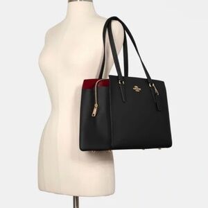 Coach Carryall 40 (laptop work bag) black w/ red interior